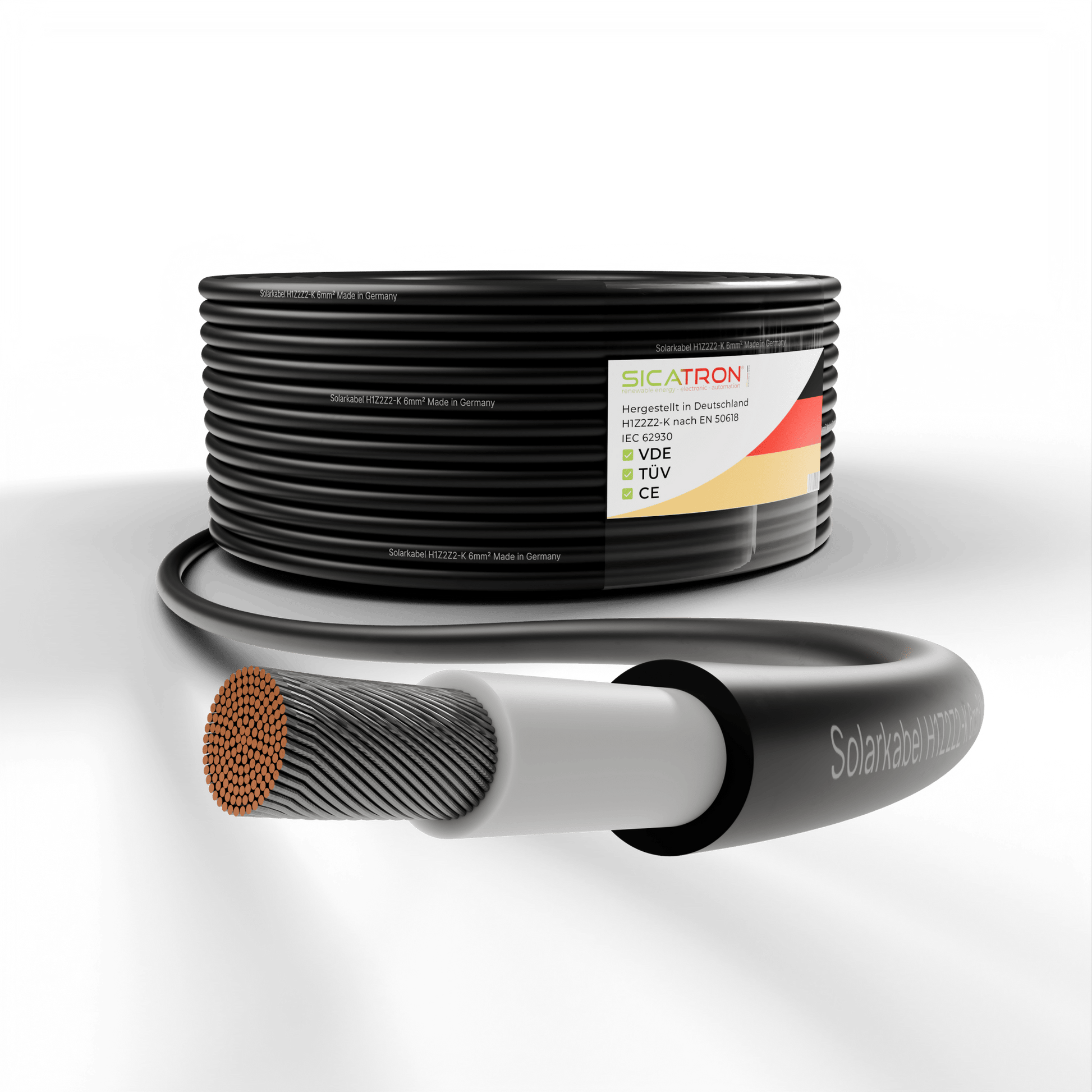 Solarkabel Solarleitung 4mm² 1 - 100 Meter PV Kabel H1Z2Z2 - K - sicatron24